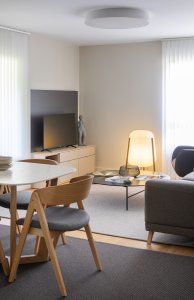 mobiliario de salón elegante reforma interiores nuevo diseño deba